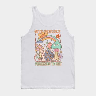 Whimsical Self Care Mushrooms Tank Top